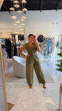 OliveGreen Buttons Jumpsuit