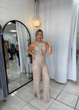 Gold Sequin CrissCross Jumpsuit