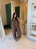 Brown Stripes Flowy & Balloon Jumpsuit