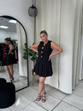 Black Luxe Vest & Skirt Set