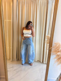 Star Patch Barrel Jeans