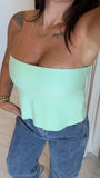 Mint Strapless Peplum