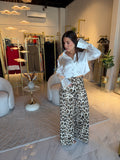 Leopard Wide Leg Pants