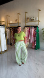 Green Striped Top & Pants Set