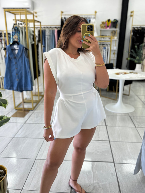 OffWhite Terry RoundNeck Romper