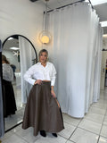 DarkMocha Leather Maxi Skirt