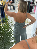 Sage Washed WideLeg Jumpsuit