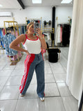 Red Denim Long Pants