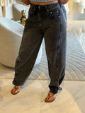 Black Denim Barrel