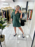 Denim Collar Tunic GREEN