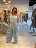 Washed Denim Balloon Pants