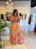 Leaves CutOut Maxi Dress