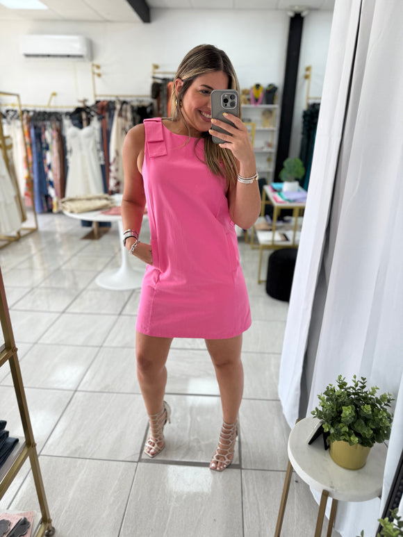 Pink Ribbon Shoulder Dress