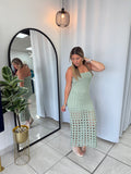 SoftGreen Crochet Dress