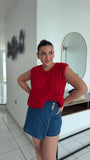 Medium Indigo Button Skort
