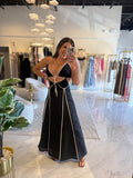Black Contrast CutOut Dress