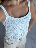 OffWhite Crochet Lace Top