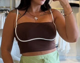 ChocolateBrown Contrast Top