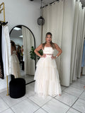 Cream TulleMesh Maxi Dress
