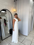 White Pleated Long Dress