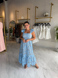 Baby Blue Lace Midi Dress