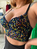 Sequin Crop Bustier Top