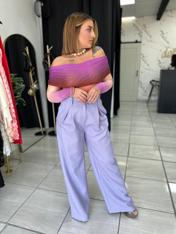 Dusty Lavender HighWaisted Flare Pants