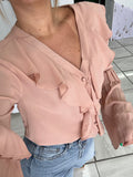 Nude Ruffles Blouse