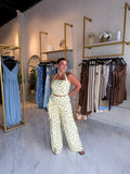 Yellow Combo Top & Fringes Pants Set