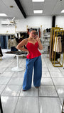 Red SweetNeck Peplum Top