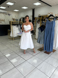 White Bustier Shoulder Tie Dress