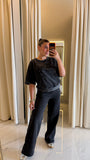 Black Washed Pants Set (Travel Set)