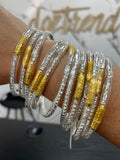 Clear & Rhinestones Bangles (Set de 6)