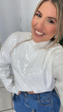 White Sequin Top