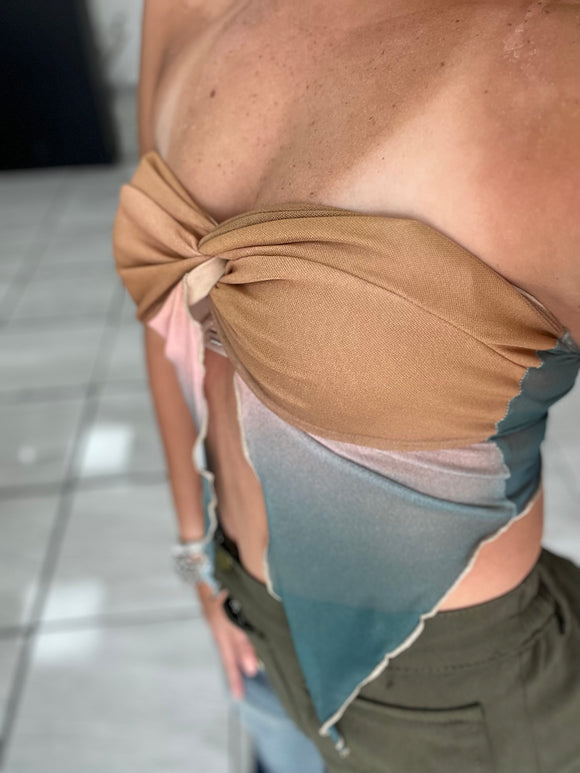 Mocha Ombrê Twist Top