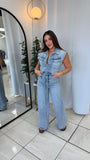LightDenim Pockets Jumpsuit