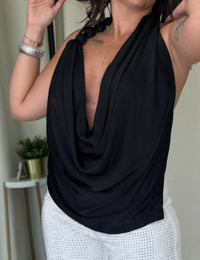 Black Cowl Top