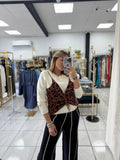 Brown Leopard Vest Sweater