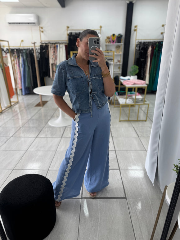 Blue RicRac Pants