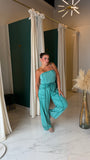 Mint Strapless Barrel Jumpsuit