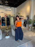 Navy Luxe Balloon Pants