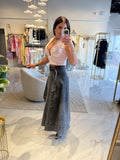 Black Denim Asymmetrical Skirt