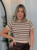 Camel Striped Top