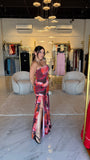 Orange Bloom Strapless Dress
