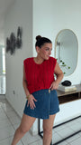 Medium Indigo Button Skort