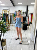 Sash Denim Romper