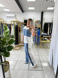 White Contrast Lace Top & Pants Set