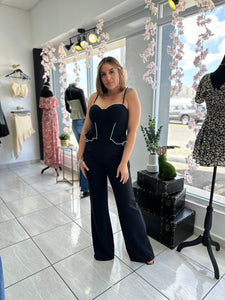 Black Peplum Jumpsuit