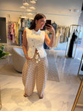 Taupe PolkaDots Barrel Pants