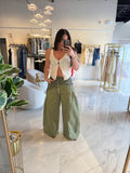 Olive Pockets WideLeg Pants